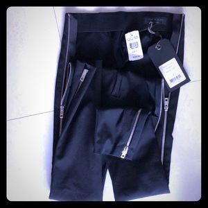 NWT RAG & BONE black stretch zipper slim pants 0